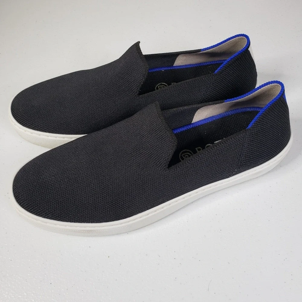 Rothys Shoes Womens 8 Navy Blue Knit Slip On The Original Sneakers Loafers